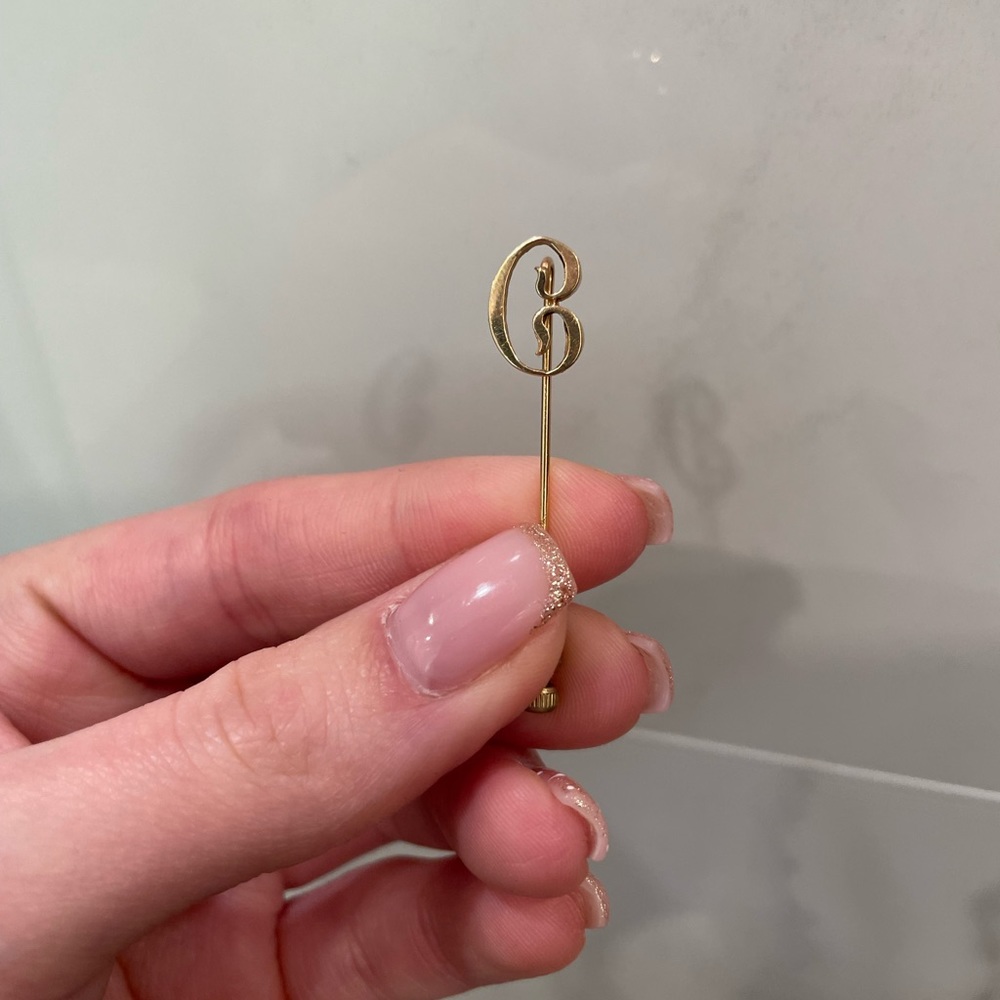 14K Monogram C Brooch